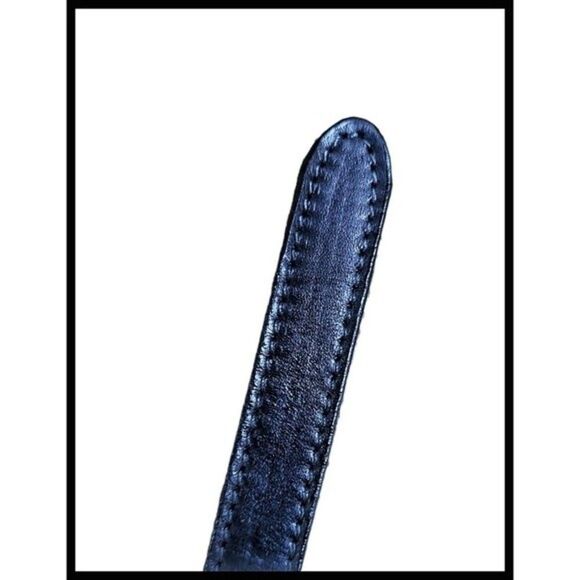 BED|STU Leather Belt 2 Snap Metal Buckle Strap Perforated Dot Gunmetal Large - Picture 8 of 11